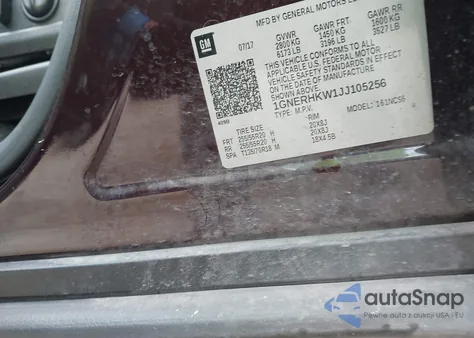 2018 Chevrolet Traverse 3Lt from USA, damaged, VIN 1GNERHKW1JJ105256